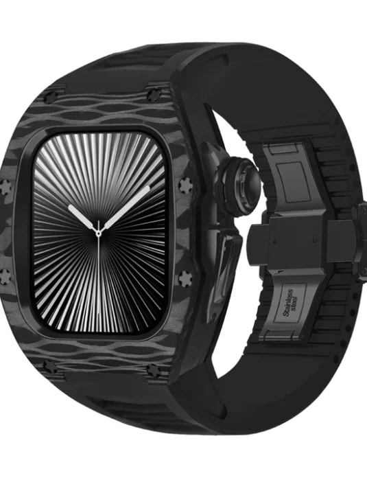 حافظة سوداء من الكربون لساعة أبل 10