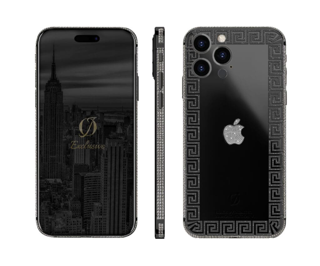 iPhone 15 Pro Max noir édition diamants