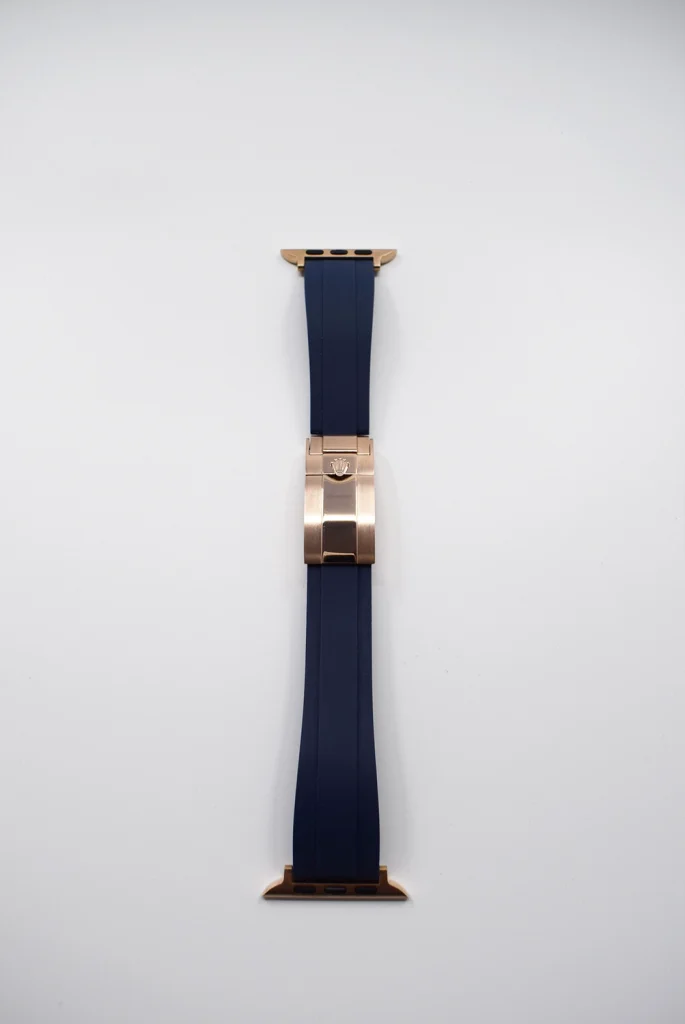 blue rolex apple watch band rose hardware front
