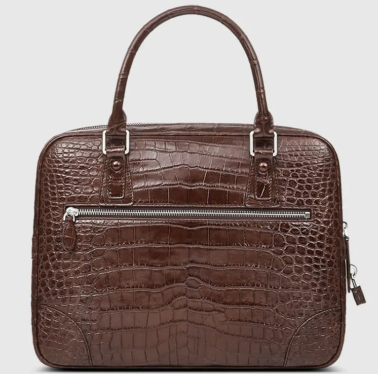 Crocodile leather laptop briefcase | OJ Exclusive