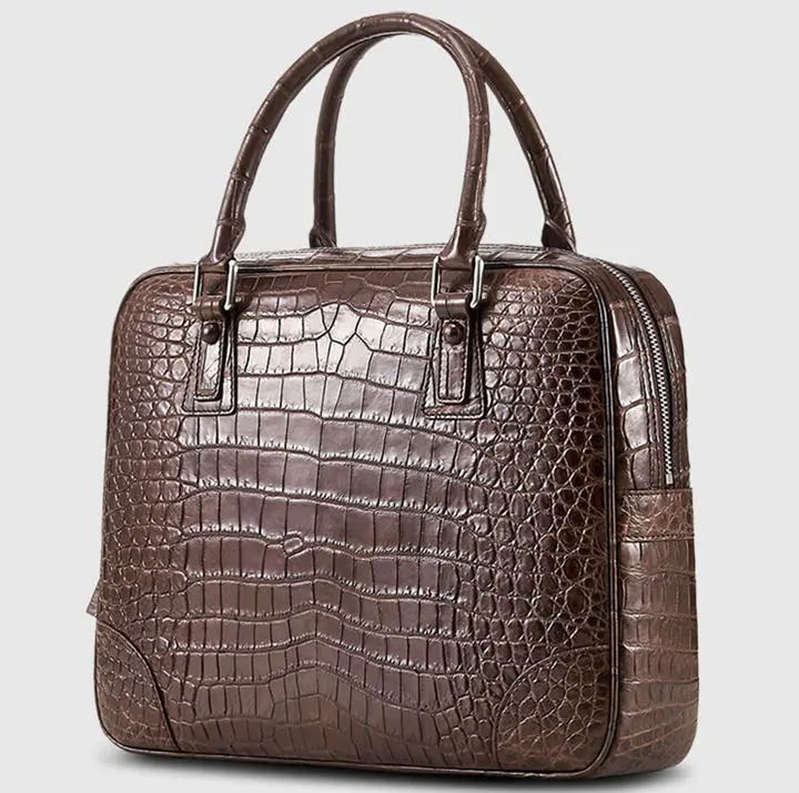 Crocodile leather laptop briefcase | OJ Exclusive