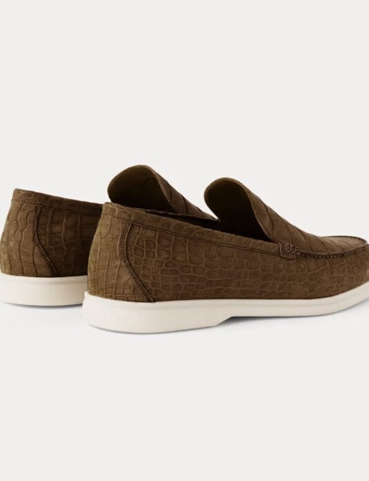 brown nubuck crocodile summer walk back