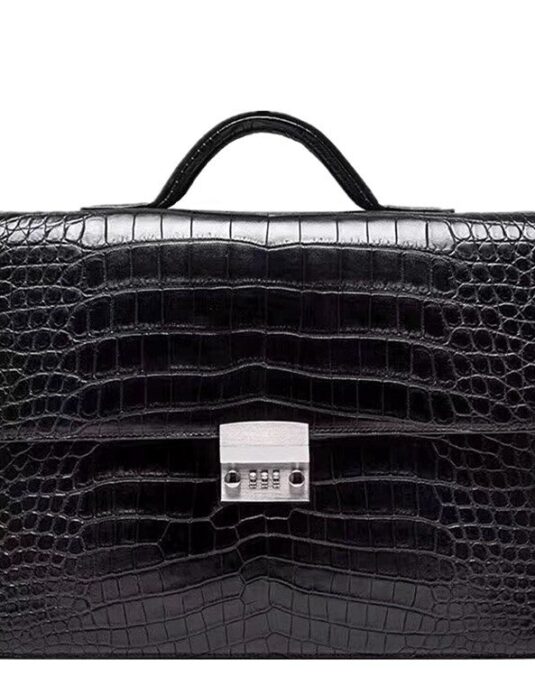 crocodile Leather Lawyers Briefcase Messenger Bag Business Bag for Men1