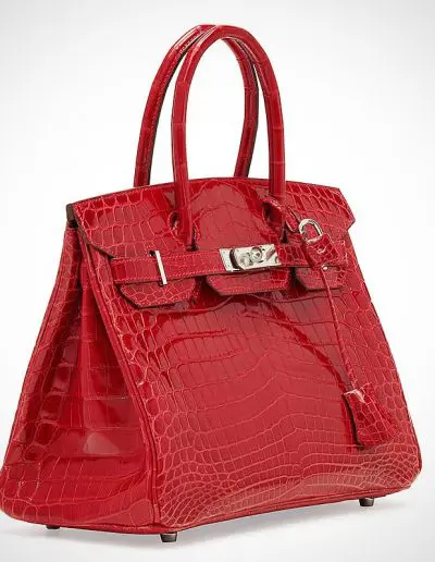 crocodile birkin handbag red