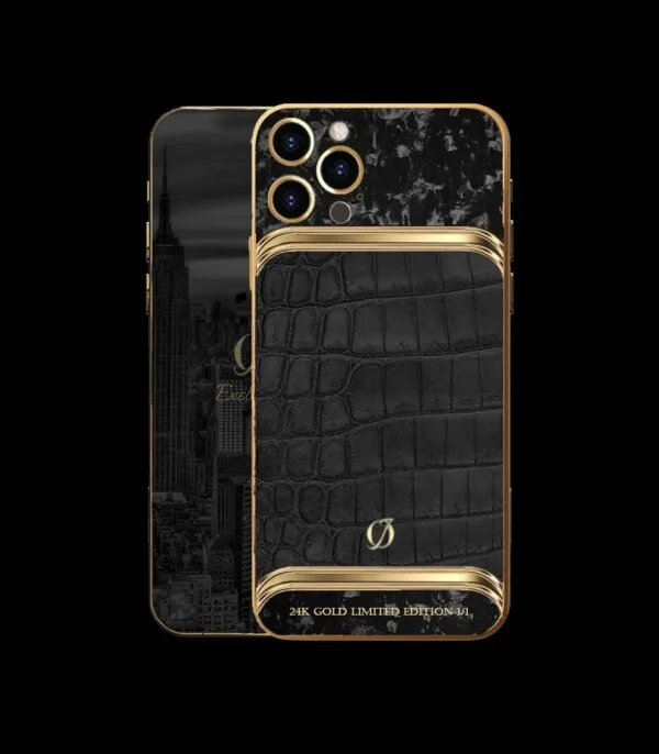 custom iphone 14 pro carbon grey crocodile 1