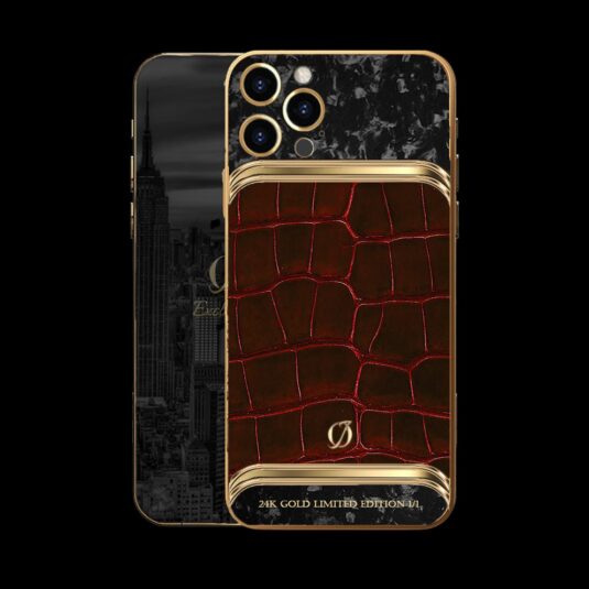 custom iphone 14 pro gold crocodile red3 1