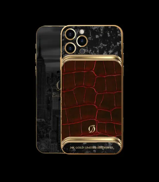 custom iphone 14 pro gold crocodile red3 1