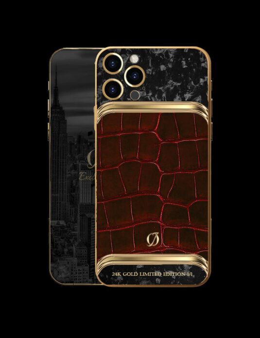 custom iphone 14 pro gold crocodile red3 1