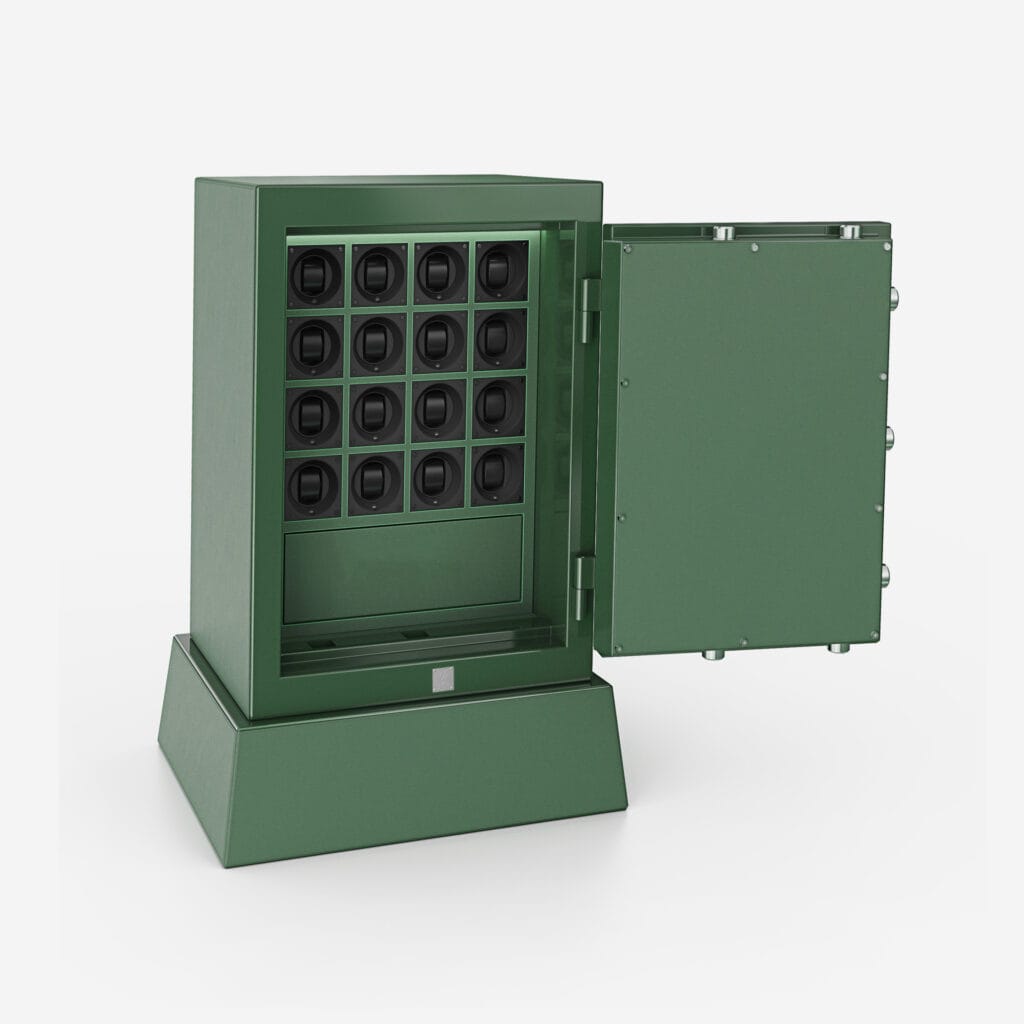 custom-luxury-leather-watch-safe-green