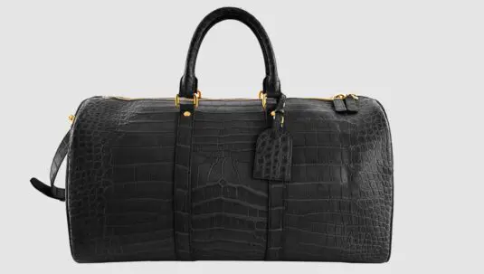 black crocodile duffle bag lv design