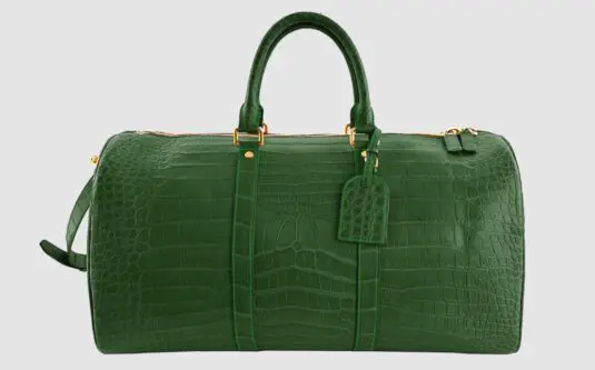 green genuine crocodile duffle bag lv design