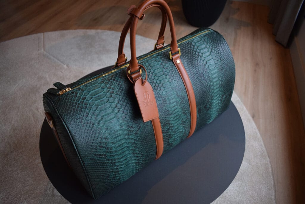 green python duffle bag