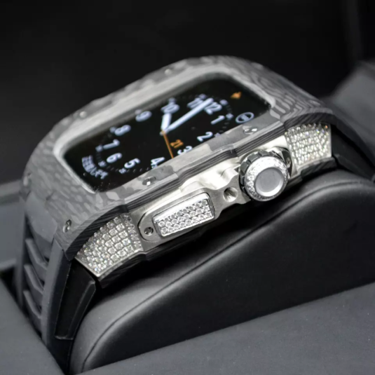 luxury apple watch case richare mille carbon stones