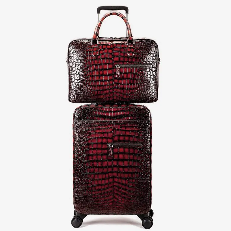 Custom Luggage Crocodile Red - OJ Exclusive
