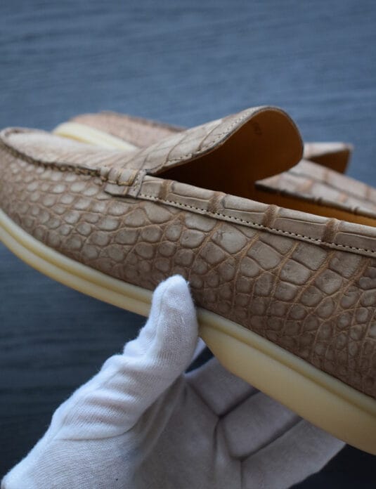 Nubuck Crocodile Loafers