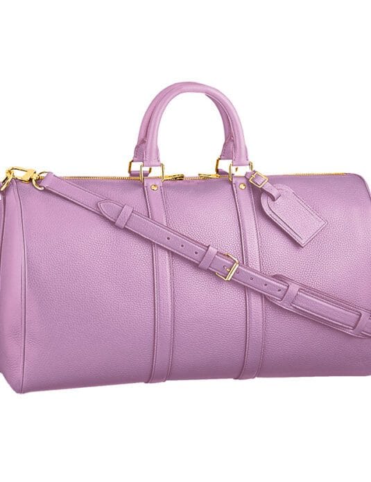 pink leather duffle bag weekender