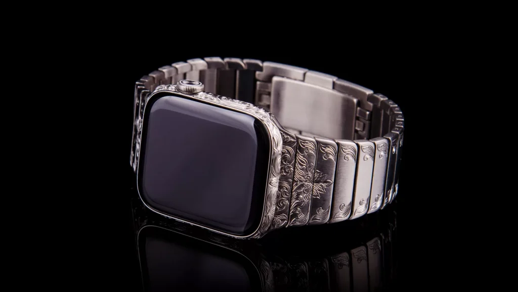 Platinum apple watch 7 custom engraving3 e1658424563740
