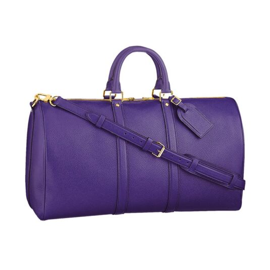 purple leather duffle bag weekender