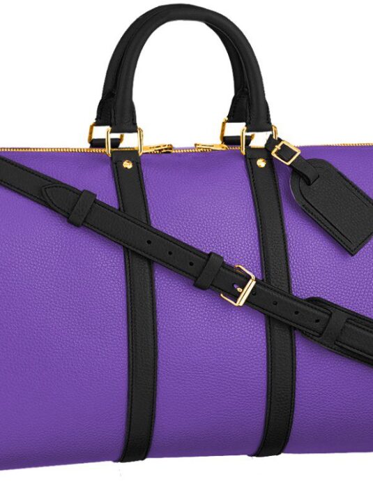 purple leather duffle weekender bag lv design