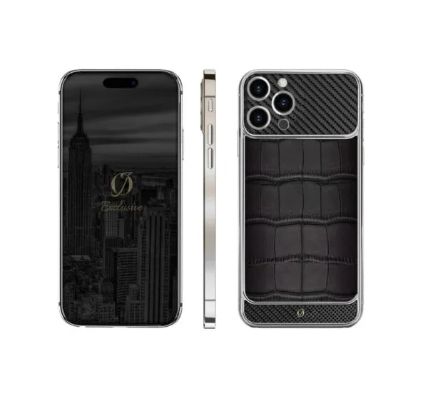 silver iphone 15 pro max carbon crocodile