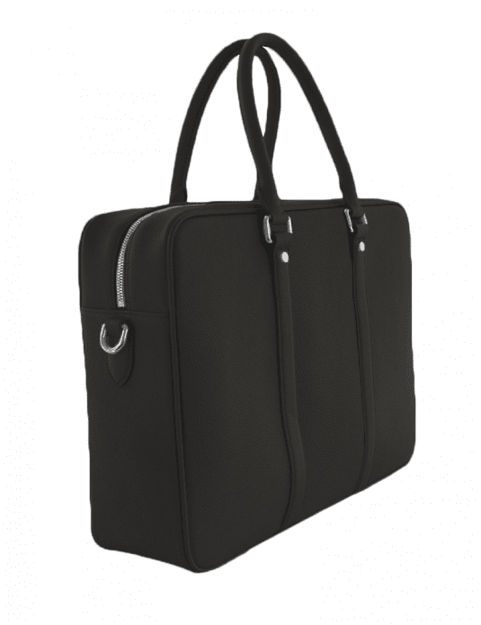 black leather briefcase black