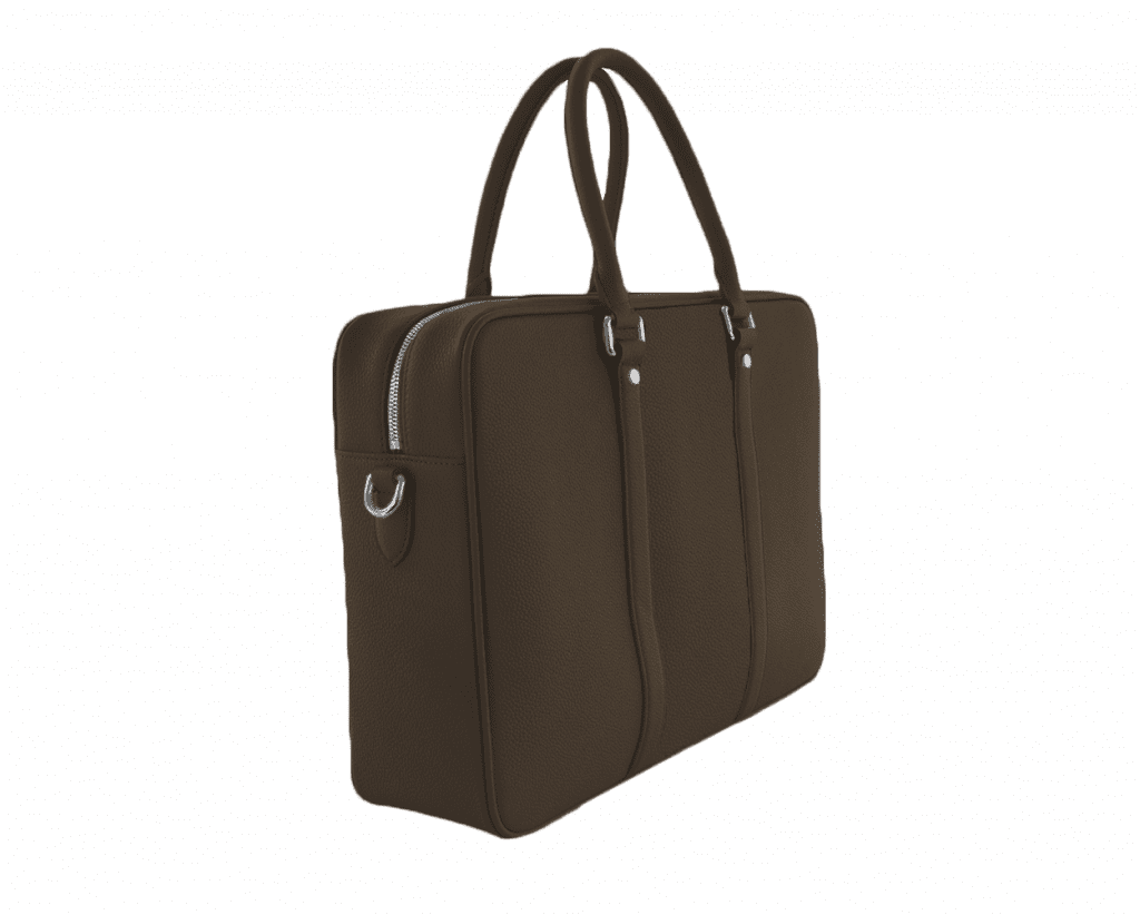 Togo leather briefcase brown