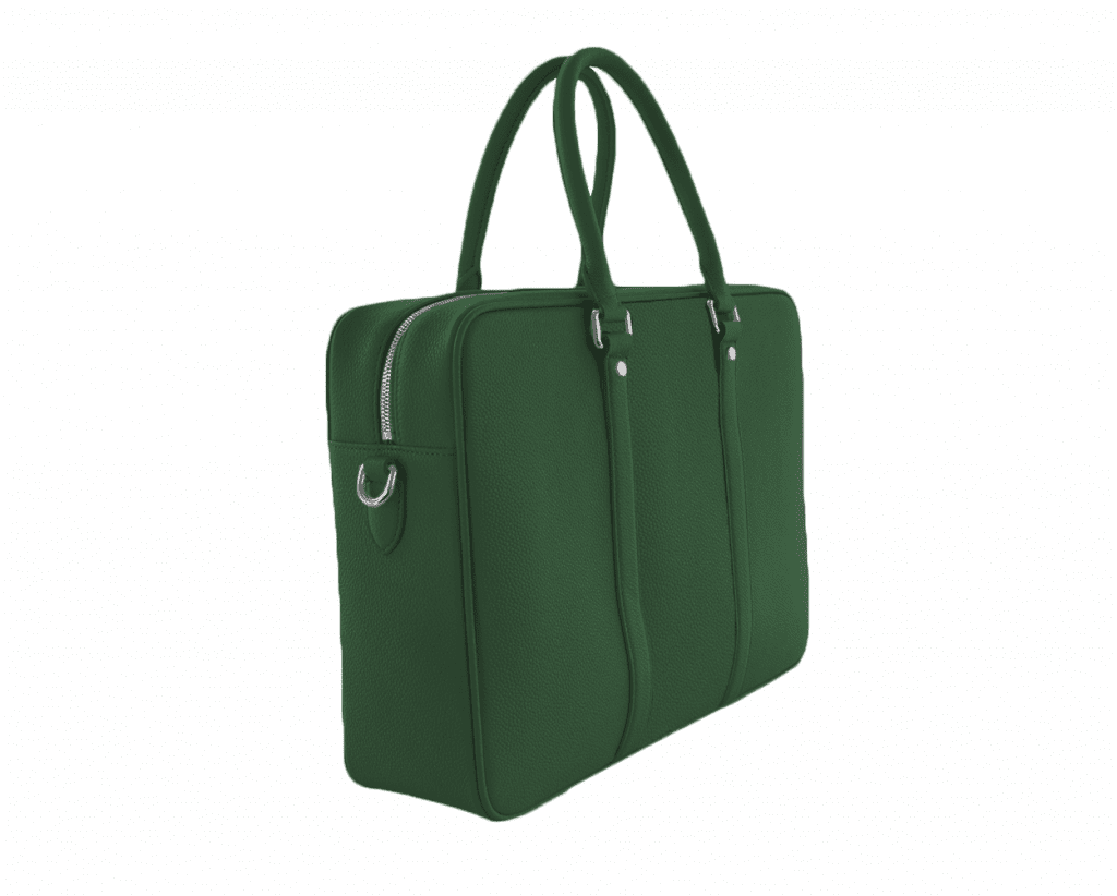Togo leather briefcase dark green