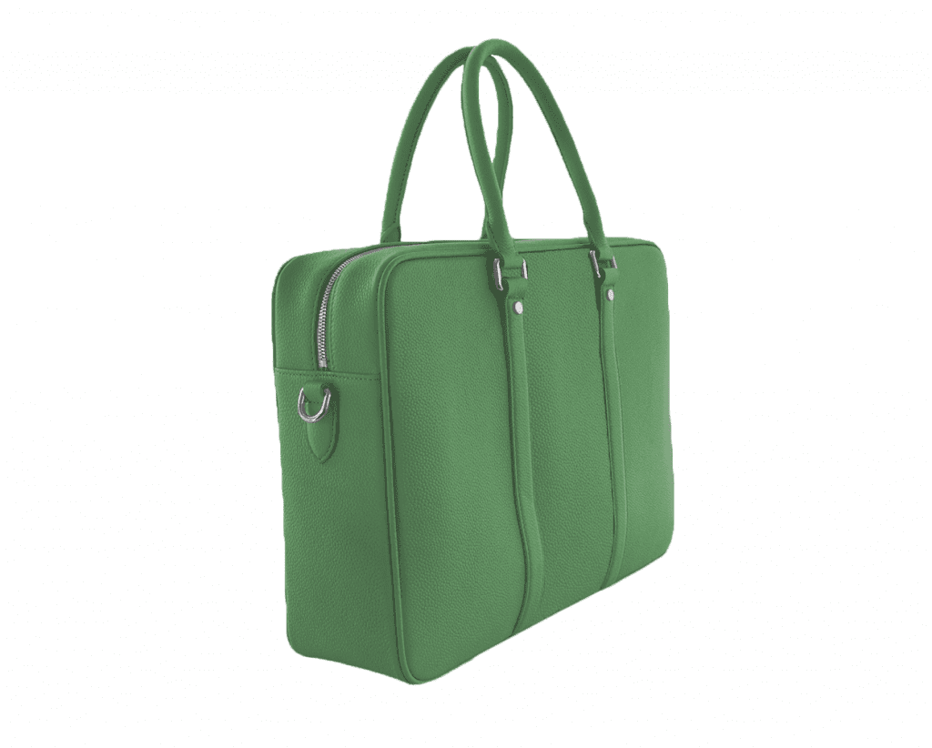 Togo leather briefcase lime green