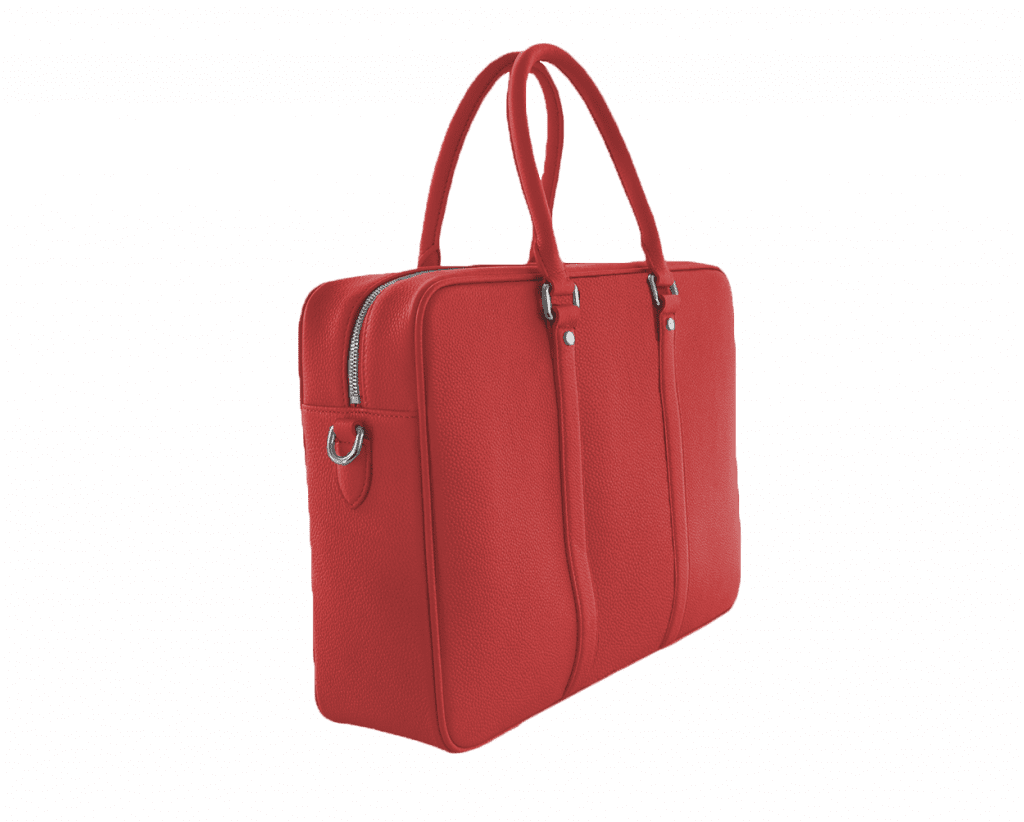 Togo leather briefcase red