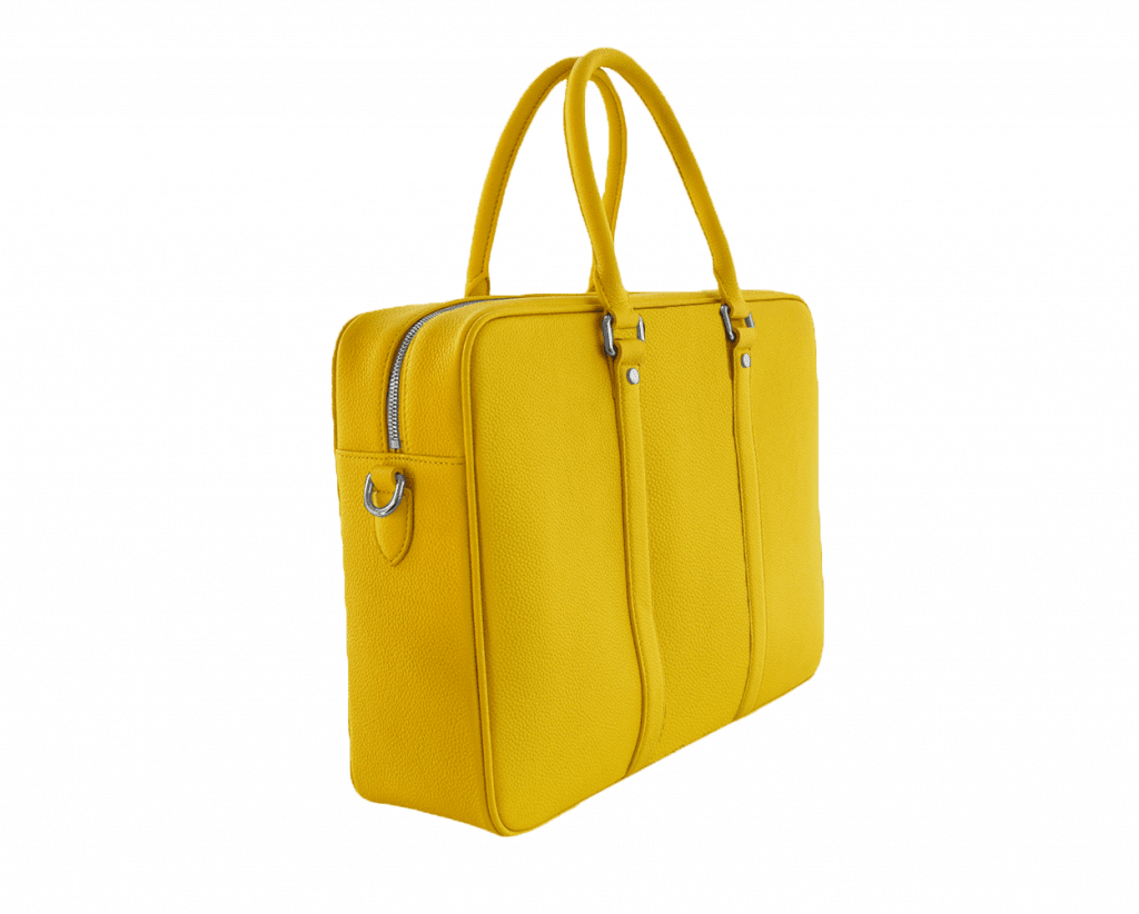 Togo leather briefcase yellow