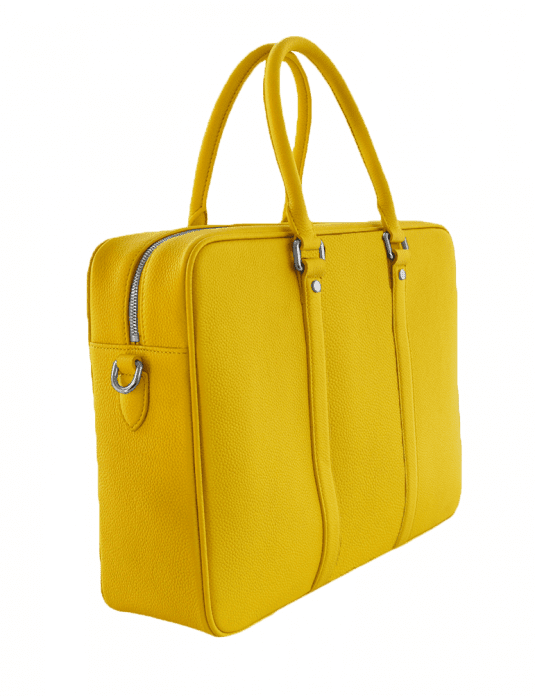 Togo leather briefcase yellow