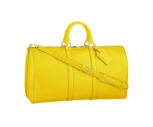 yellow leather duffle bag weekender